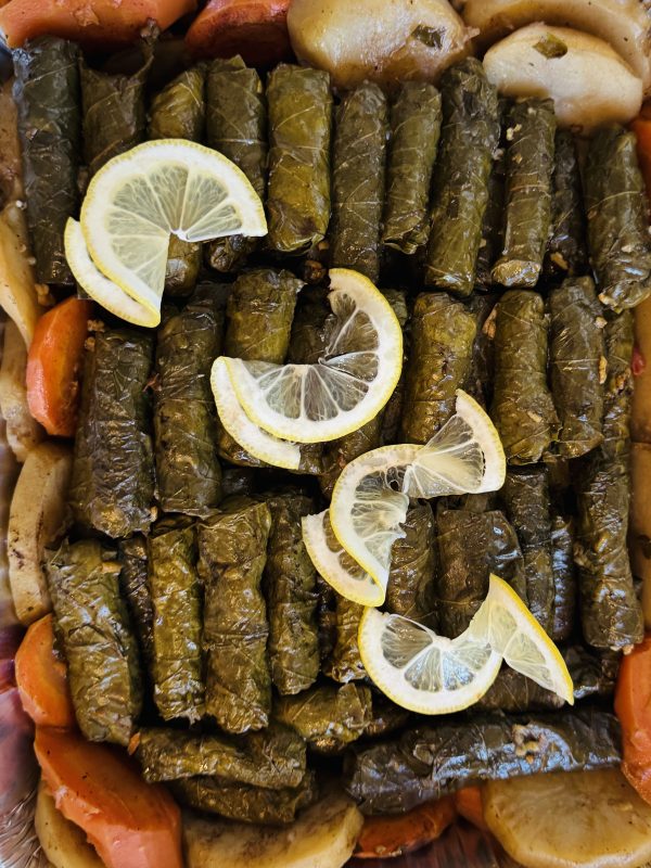 Authentic Vegetarians Grape Leaves With Rice, Tomatoes, Parsley, onions