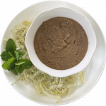 Vegan Puree Mujadara (Lentil) Dish with side of Cabbage Salad