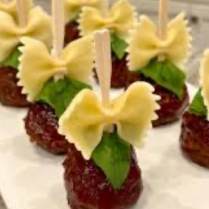 Hand Rolled Beef Meatballs Topped with Marinara Sauce