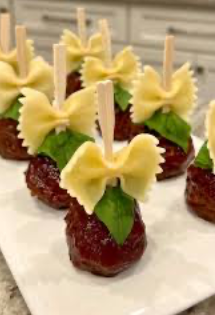 Hand-rolled meatball appetizers