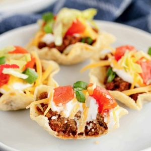Scoop Taco Bites with Organic Beef, Tomatoes, and Pico De Gallo