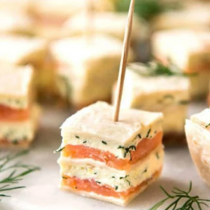 Smoked Salmon with Cream Cheese and Sandwiches