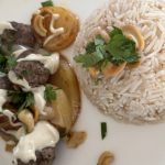 Kafta b’Tahini [organic beef] - Sides: Spiced Rice. Servings 6 People