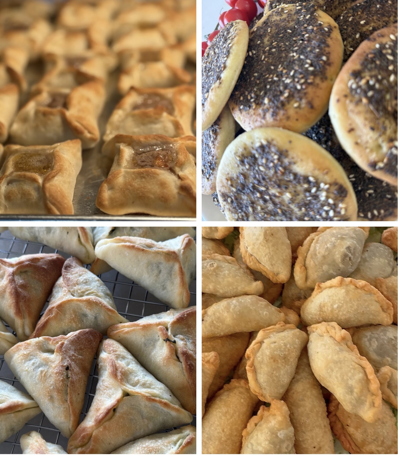 lebanese sfeeha meat pies, zaatar manaeesh, spinach pies, and beef sambousek