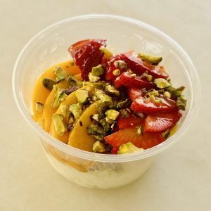 Fresh Ashta and seasonal Fruits with Honey Drizzle