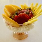 Fresh Ashta and seasonal Fruits with Honey Drizzle