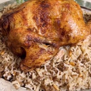 Djej Mehshi b Riz – Chicken with Meat and Rice Stuffings