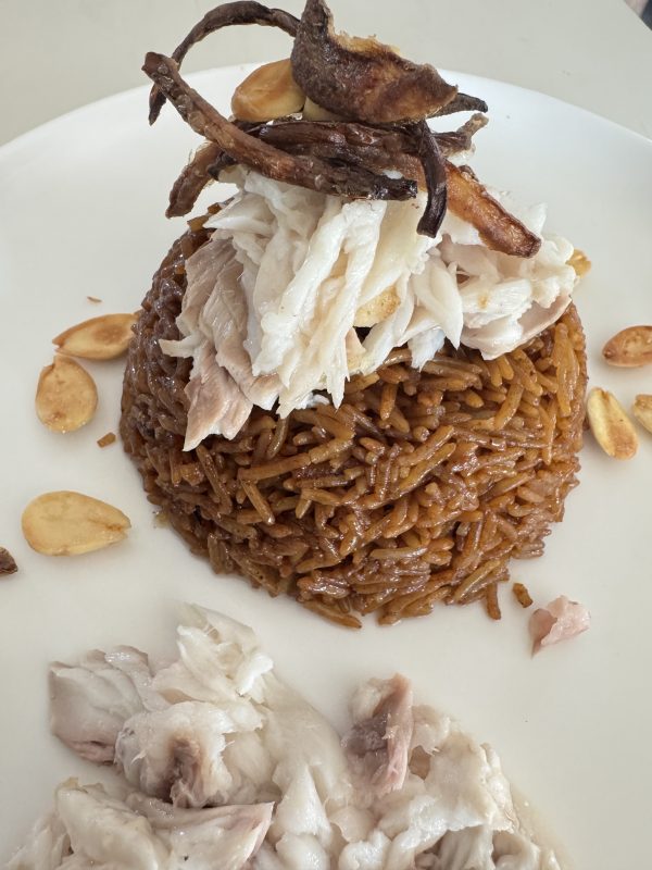 Sayadieh is a Lebanese Baked Fish with Rice Dish