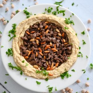 Hummus with Beef and Pine Nuts – Hummus Bil Lahme with Snobar