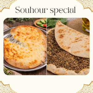 Souhur Special – 10 Each Cheese and Zaatar Manakeesh