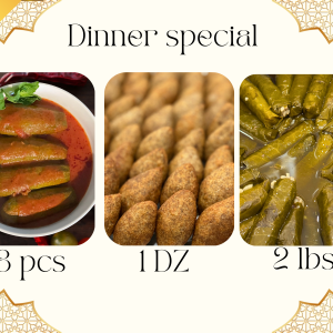 Iftar Home Made Favorite Meals Kibbeh, Koussa, and Warak Enab