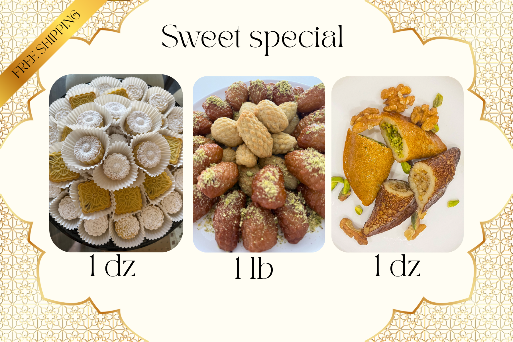 Atayef brings the joy of street‑side frying and family gatherings. Maakaroon brings the warmth of homemade simplicity. Maamoul brings the elegance and tradition of Eid and festive hospitality.