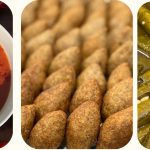kibbek, kousa, zucchini, and meat grape leaves