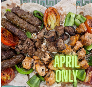 Mashawi is a combinations of shish tawook, kafta, and lahem meshwi