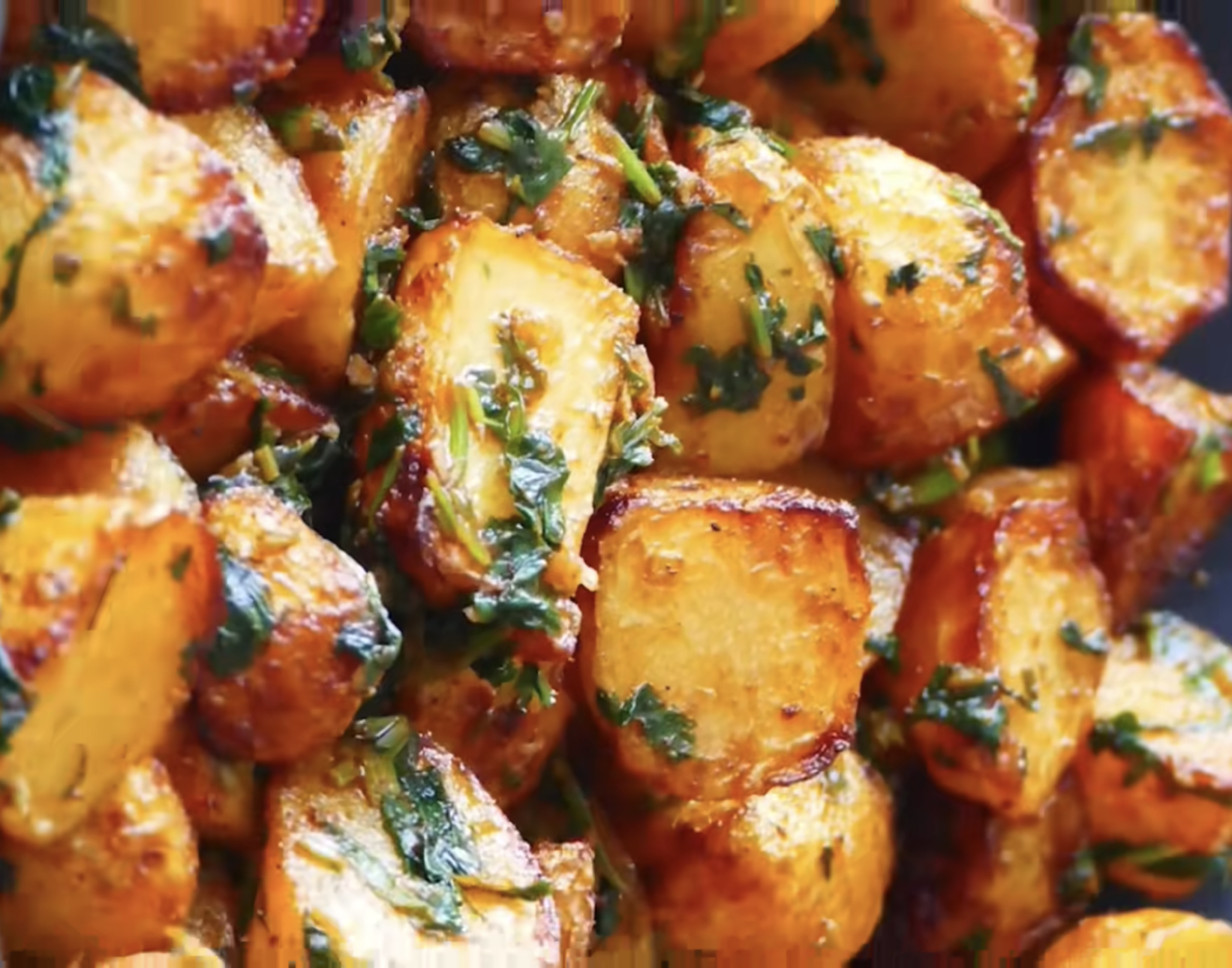 Batata w Kizzbra, Lebanese Spiced Potato and Garlicy Cilantro